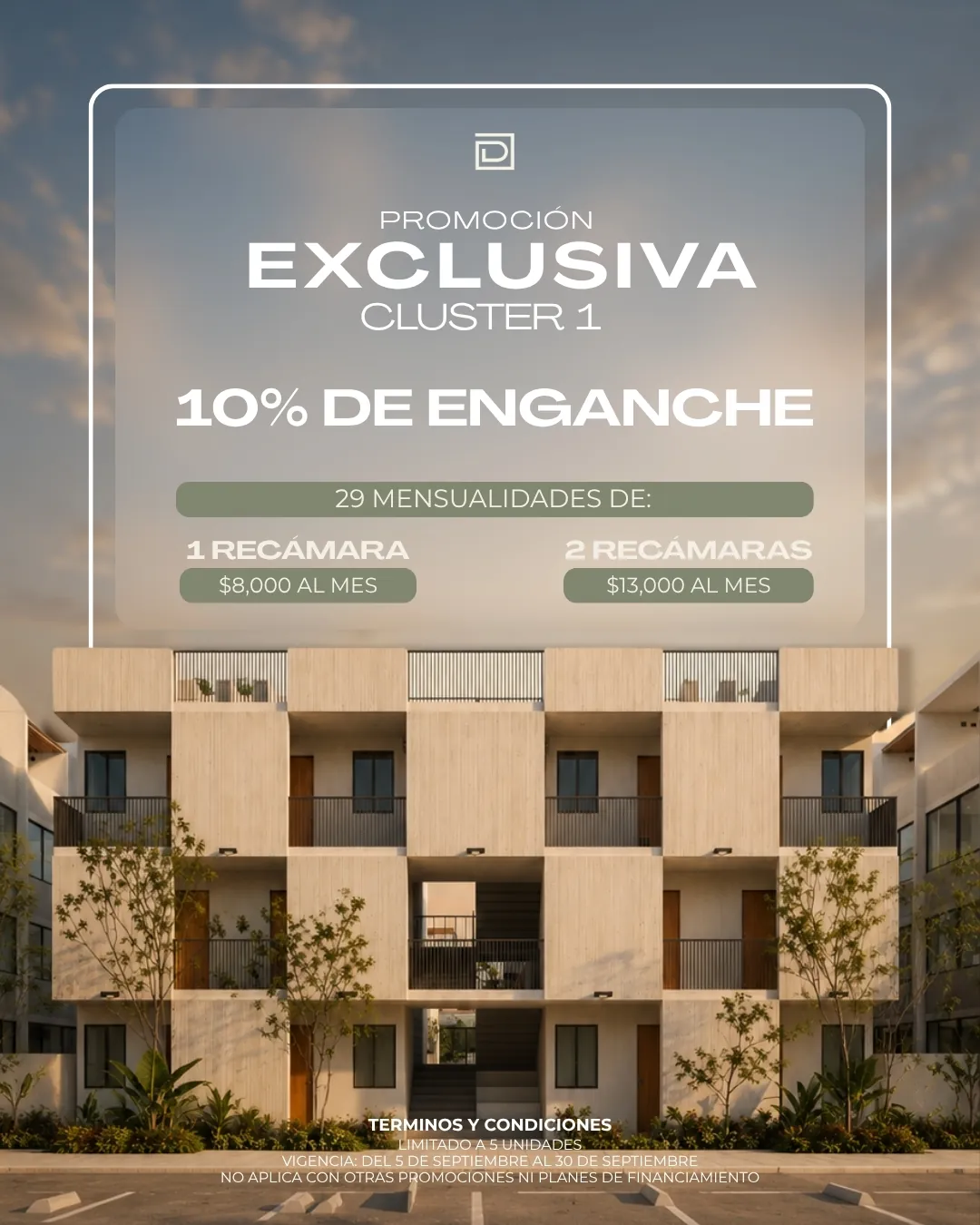 10% de enganche en el Clúster 1