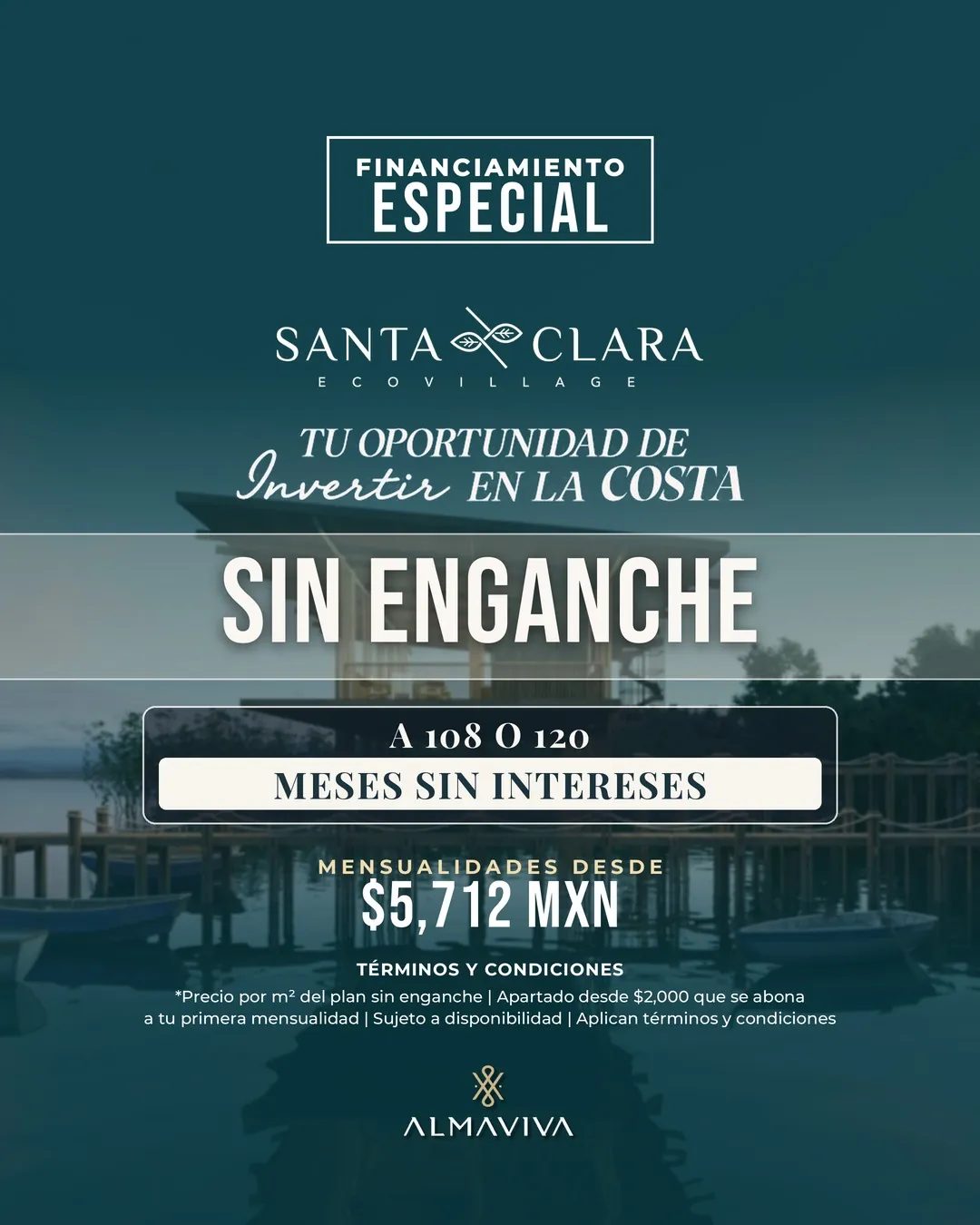 Financiamiento sin enganche a 108 o 120 msi, o 60 msi con enganche diferido