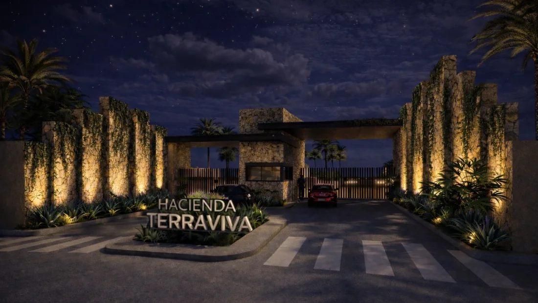 Acceso principal de noche