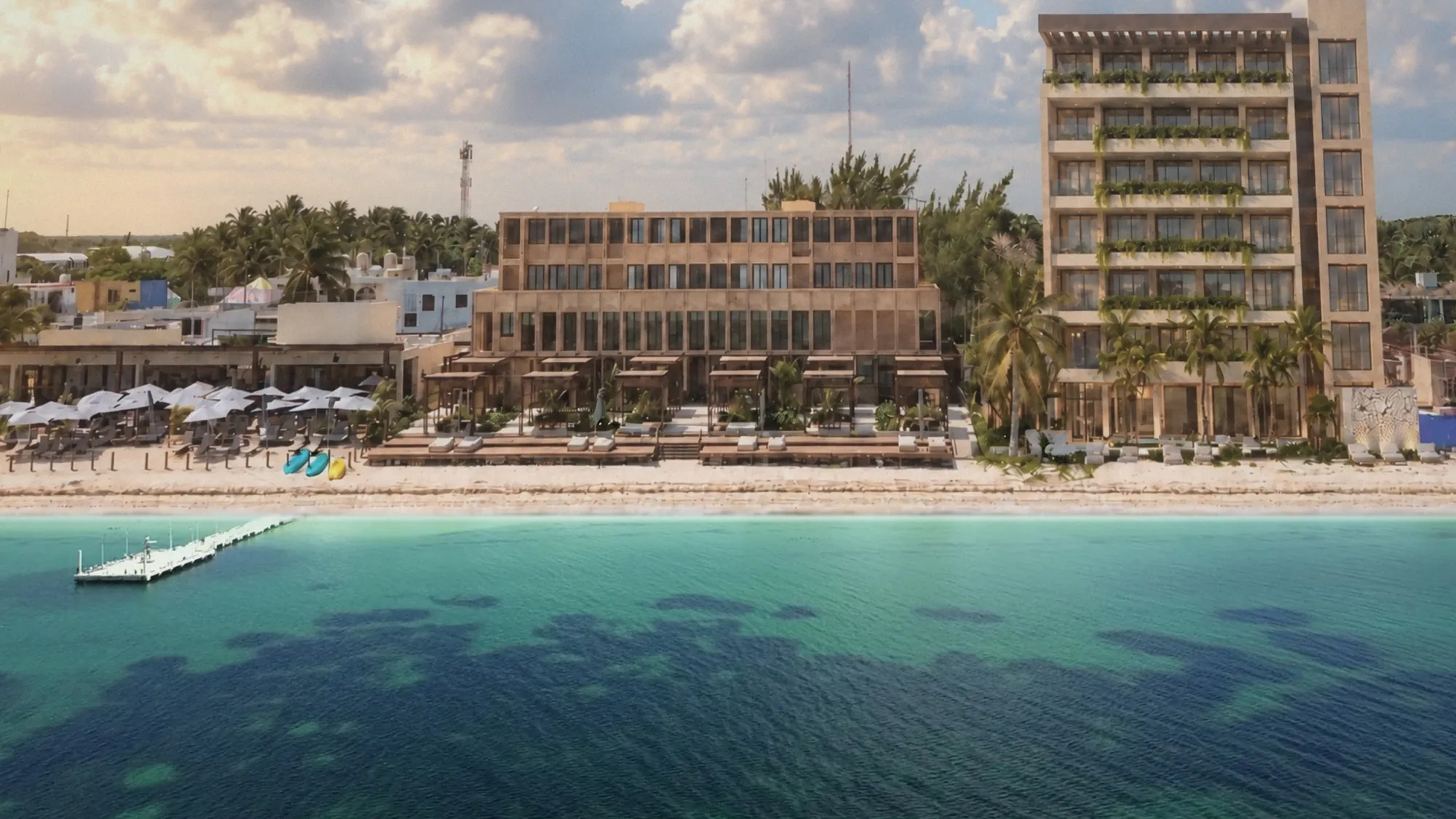 Club de playa y malecón de Telchac Puerto, Yucatán